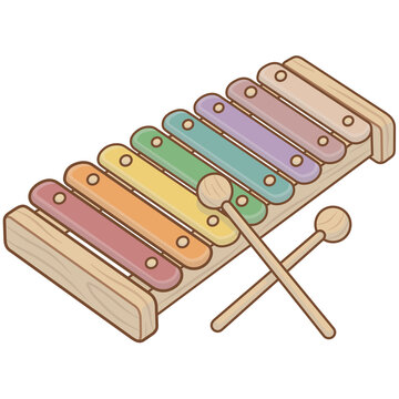 set of xilophone wooden sticks