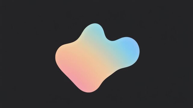 A glowing gradient blob shape floats against a dark background in a minimalist composition.