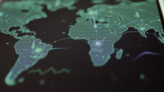 global network map links south america and africa
