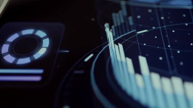 macro 3d performance bars align beside circular gauge