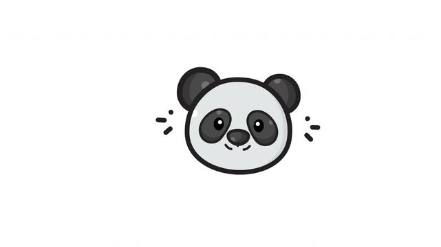 Cute cartoon panda head suitable for childrens products, animalthemed designs, logos, and merchandise. Cheerful graphic face for diverse projects.