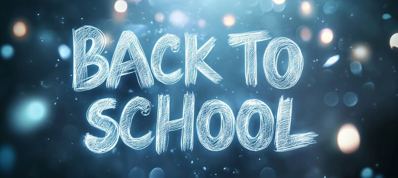 Educational Backdrop Featuring The Words Back To School Written In Sketch Style With Light Bokeh