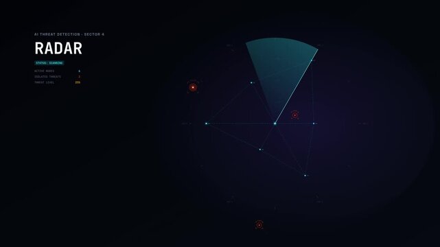 Abstract Threat Detection Radar Cyber Security Animation