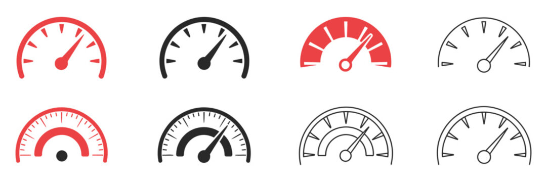speedometer, tachometer icon for speed indicator, motor speed and car vector design