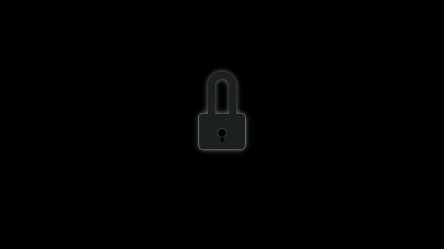 A dark grey closed padlock icon centered on a plain black background, symbolizing security or restricted access.