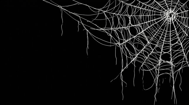 Halloween Spider Web on a black background
