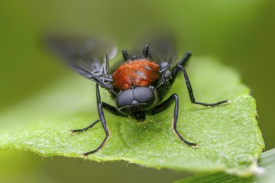 Clitellaria ephippium, red-backed soldier fly, redback gunfly, diptera, insects, two-winged