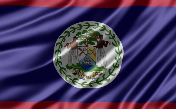 Belize national flag waving with realistic fabric texture and dynamic motion in this high quality professional digital animation video clip