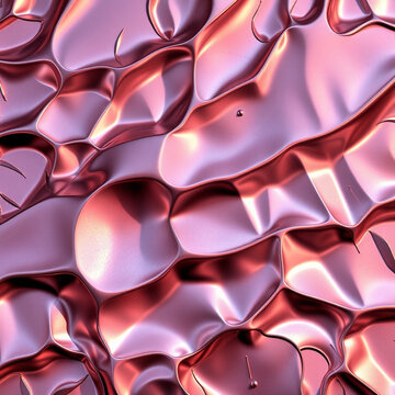 Liquid bismuth metal iridescent geometric texture