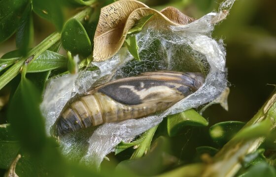 Box tree moth, boxwood moth, boxwood moth, cydalima perspectalis, moth, web, insects, moths, pupa, pupa, butterflies