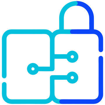 Encrypted Server Circuit Padlock Vector Icon