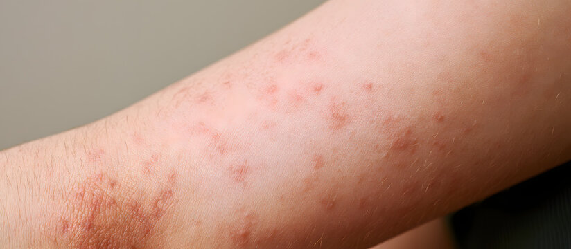 In a copy space image, a detailed depiction of eczema and atopic dermatitis skin conditions is presented