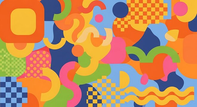 Vibrant geometric abstract colorful pattern design.
