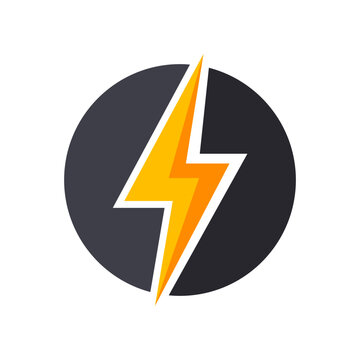 Dynamic lightning bolt icon in a dark circular frame, symbolizing speed, power, and electric energy.