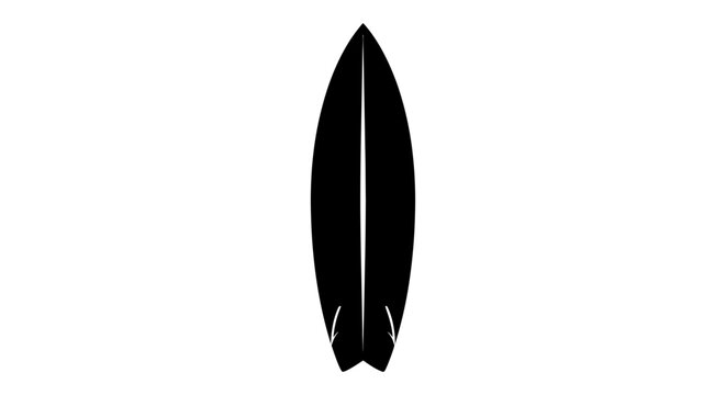 Black surfboard shape on white background a distinct silhouette surfing