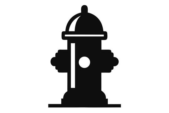 fire hydrant icon vector illustration , fire hydrant black symbol, Fire Hydrant Silhouette Isolated on White Background
