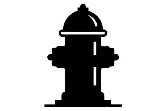 fire hydrant icon vector illustration , fire hydrant black symbol, Fire Hydrant Silhouette Isolated on White Background
