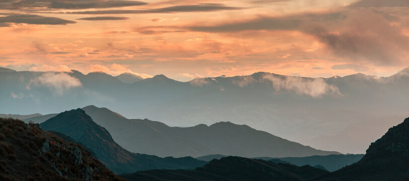 Mountains on sunset