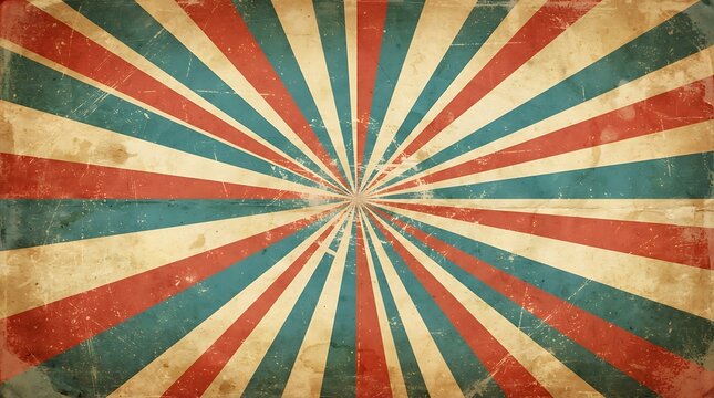 Vintage sunburst background with distressed texture