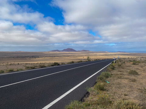 On the road to Tequise at sunset, Lanzarote