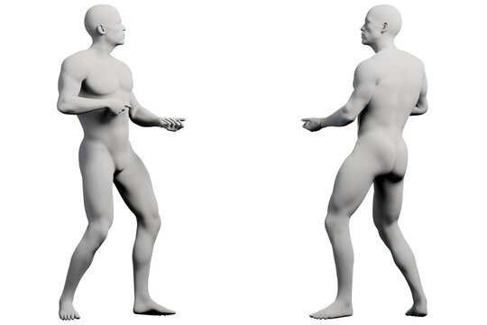 3D rendered mannequin figure model posing for fashion design reference