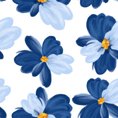 Painting flowers pattern. Seamless floral pattern design © akın demirci