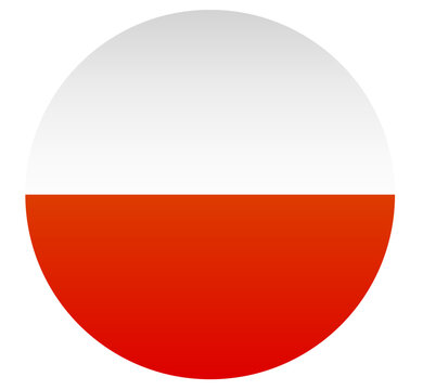 Poland flag icon, circular badge vector illustration, Polish national flag, flat design with gradient, isolated on white background