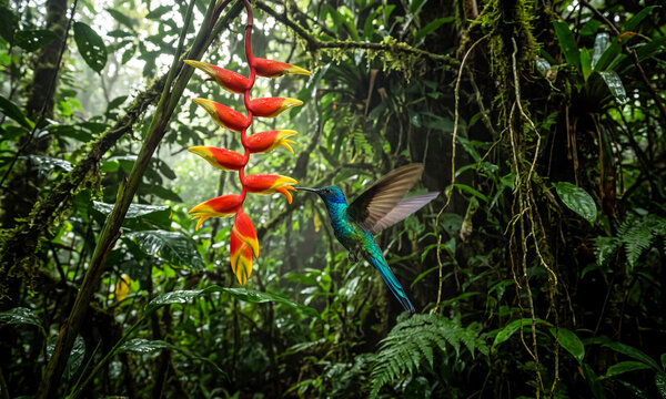 tropical bird in a tropical garden