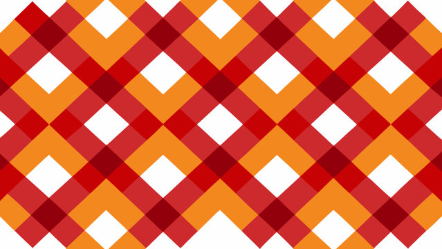 Abstract diagonal plaid geometric background pattern in orange and red colors with geometric background diagonal abstract trending checkered wallpaper illustration minimalist backdrop