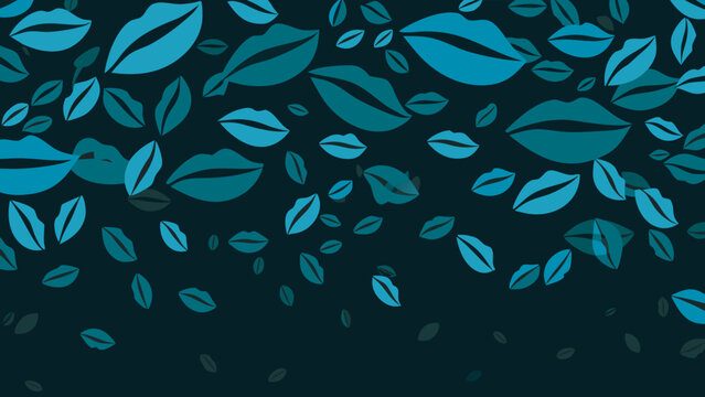 Blue lips pattern background trending viral simple popular graphic with background trending wallpaper creative illustration aesthetic backdrop composition contrast template decorative