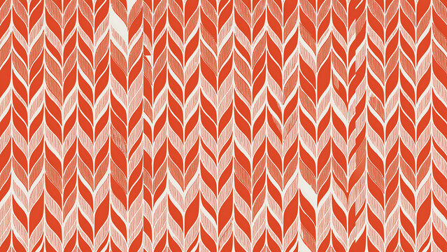 Abstract herringbone pattern with textured orange and white zigzag lines in vintage style herringbone abstract geometric background seamless decoration ornament wallpaper creative
