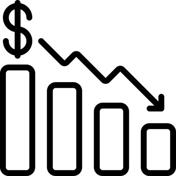 Financial losses shown through declining chart