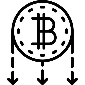 Bitcoin cryptocurrency showing market decline