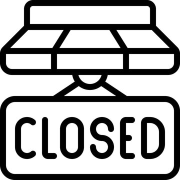 Closed shop showing business shutdown