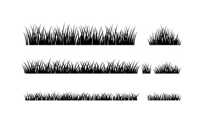 Obraz premium Grass Border Elements Silhouette design nature