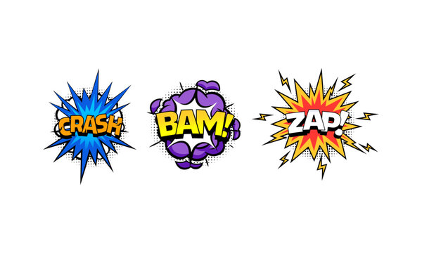 Comic Book Sound Effects onomatopoeia crash bam zap