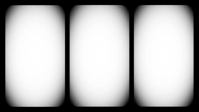 Vintage Film Frame Overlay with Triple Projection Windows, Retro Cinema Matte Effect 4K Motion Graphics
