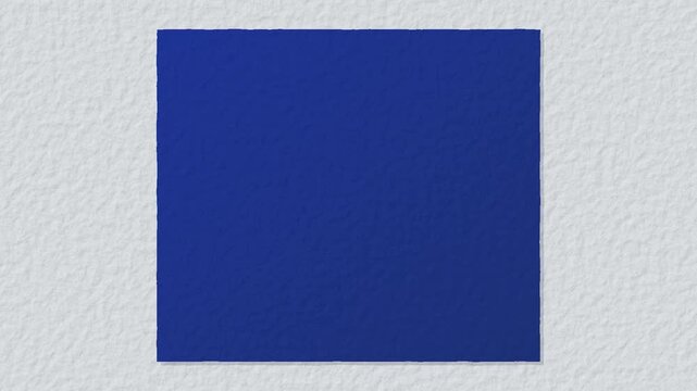 Minimalist Blue Square Shape Rotating on a Textured White Surface
