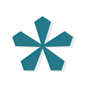 Blue Asterisk Vector Teal Isolated Icon Symbol Shape Star Graphic Element Flat Simple Outline Flower Five Point Sign Art Design Template Logo Emblem Badge Sticker Banner Typography Punctuation