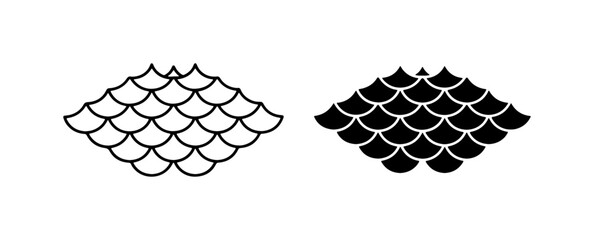 Fish Scale Patterns, Black and White Scales, Seamless Texture, Marine Iconography © Rakib