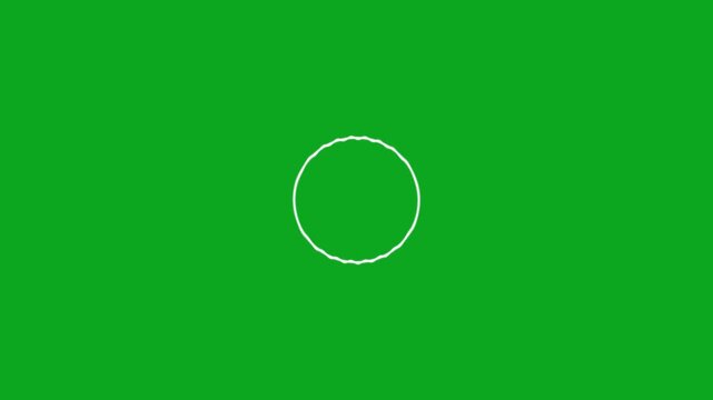 loading icon animation, in which a circle rotates on a green background.