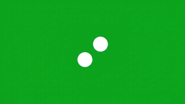 Two-Dot Loading Spinner Animation on Green Screen