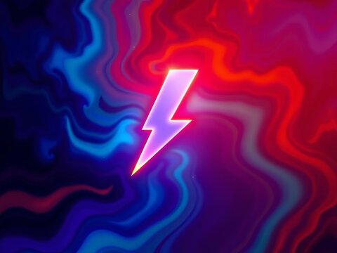Energetic lightning bolt icon with zigzag pattern, dramatic, illustrations