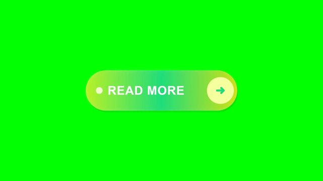 Green screen button with read more text and arrow animation.