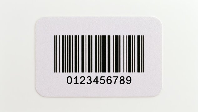 Close up of a barcode with numbers on a white background.