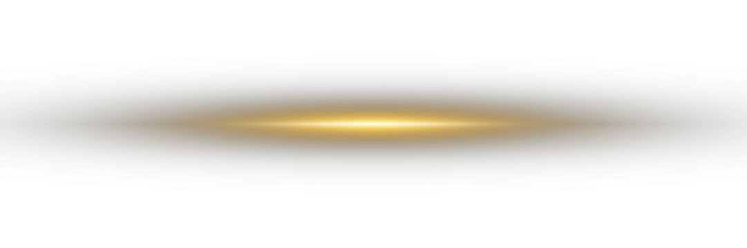 Png Glowing horizontal line of yellow light with shining glow and beam effect. Futuristic energy strip with shimmer, glare and neon glow.
