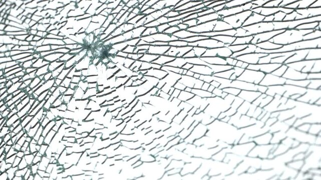 Broken glass pattern with radial cracks symbolizing damage and destruction