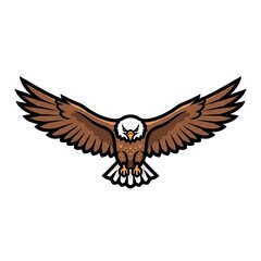 Fototapeta premium Eagle mascot soaring with wide wingspan