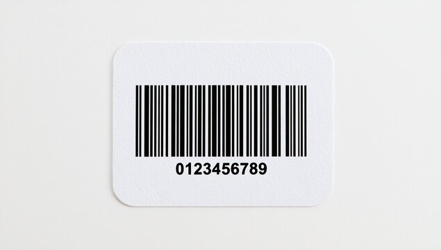 Close up of a barcode with numbers on a white background.