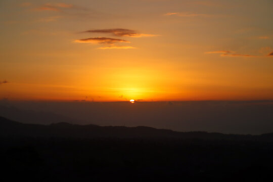 sunset over the mountains